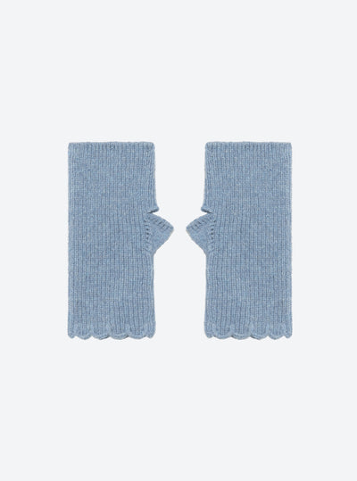 Mitianes en maille torsadée denim - Accessoire en maille de luxe Molli_packshot