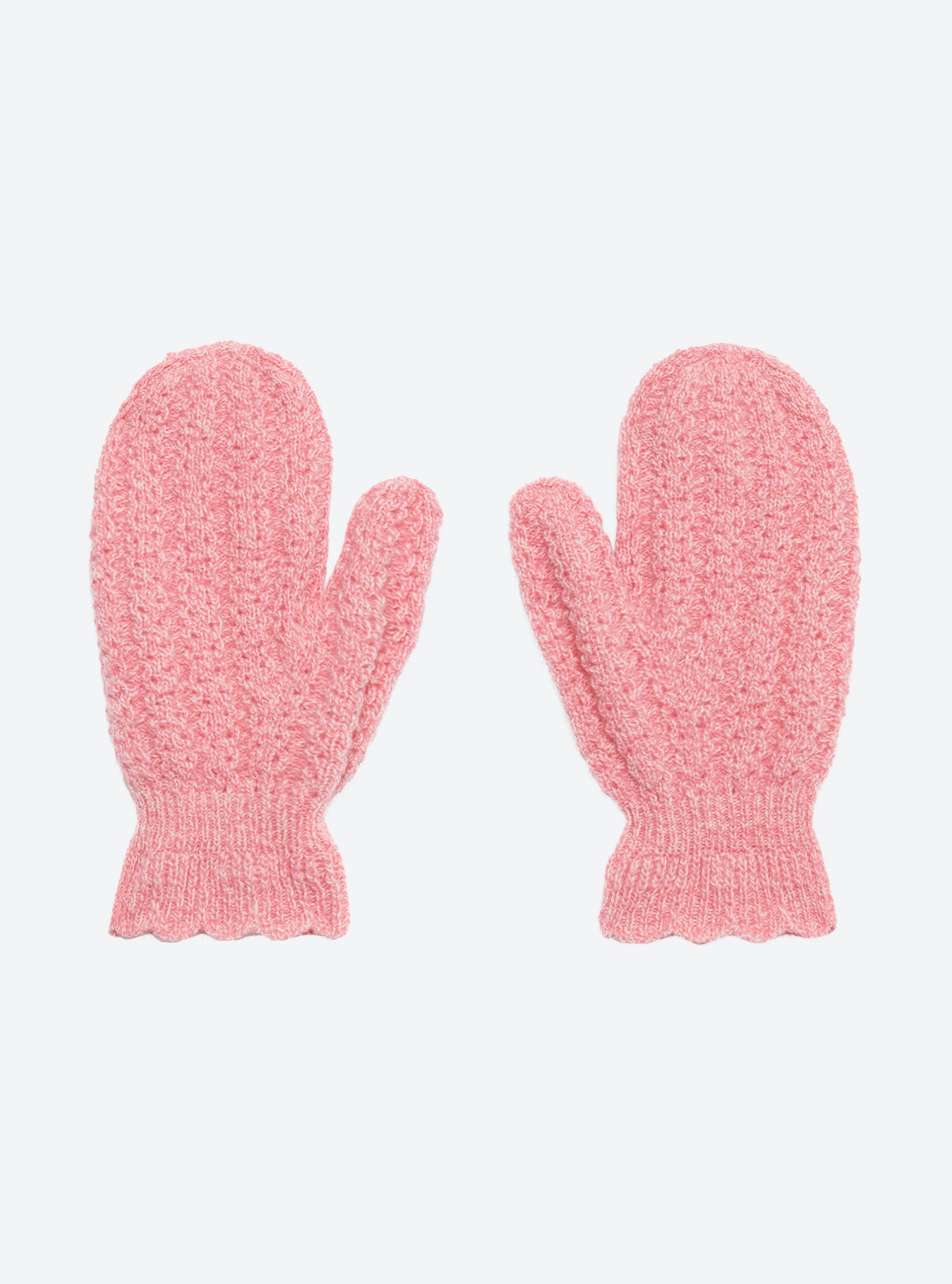 Moufles en maille torsadée bubble gum - Accessoire en maille de luxe Molli