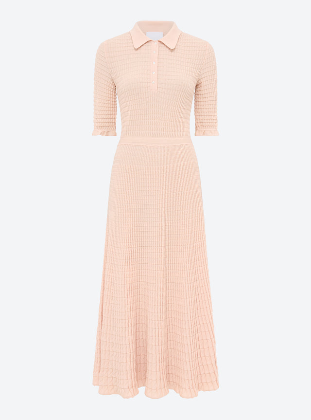 Long dress in origami knit - Image principale