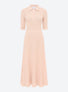 Robe en maille de luxe Molli - Robe longue maille origami Nude