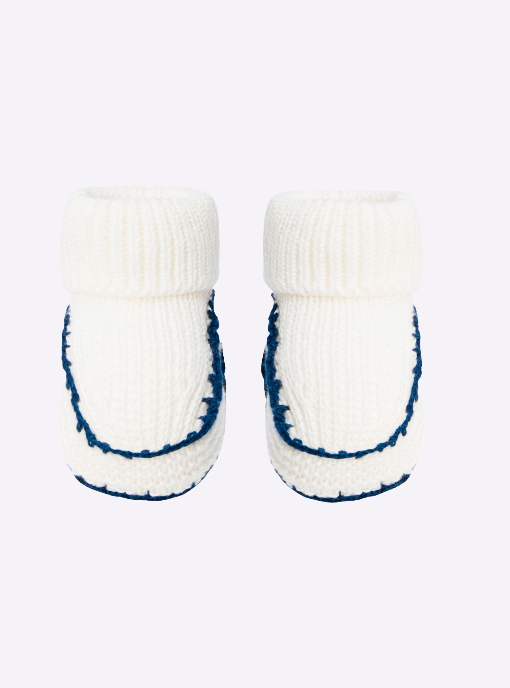 Chaussons à finitions crochet  - Vêtement en maille de luxe Molli