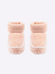 Baby slippers with crochet finishes
