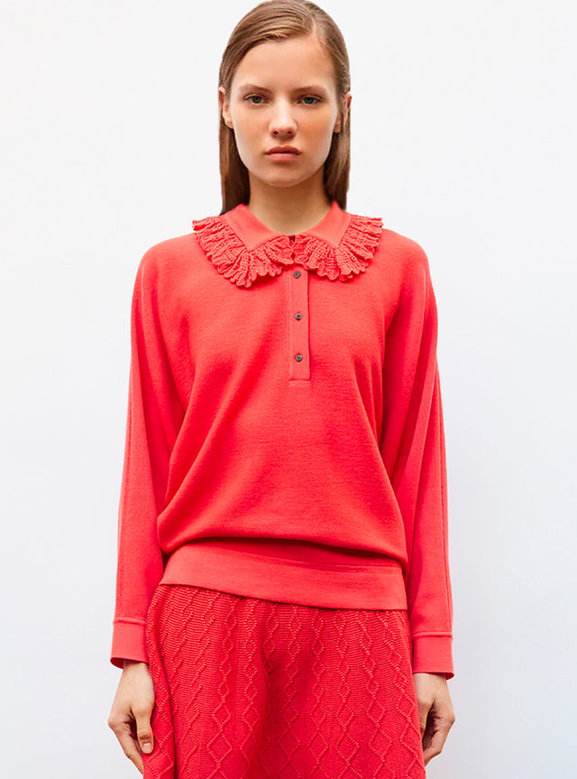 wide top with lace collar - Image principale