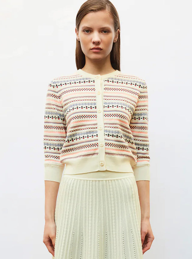 cardigan with mini fair-isle motifs - Image principale