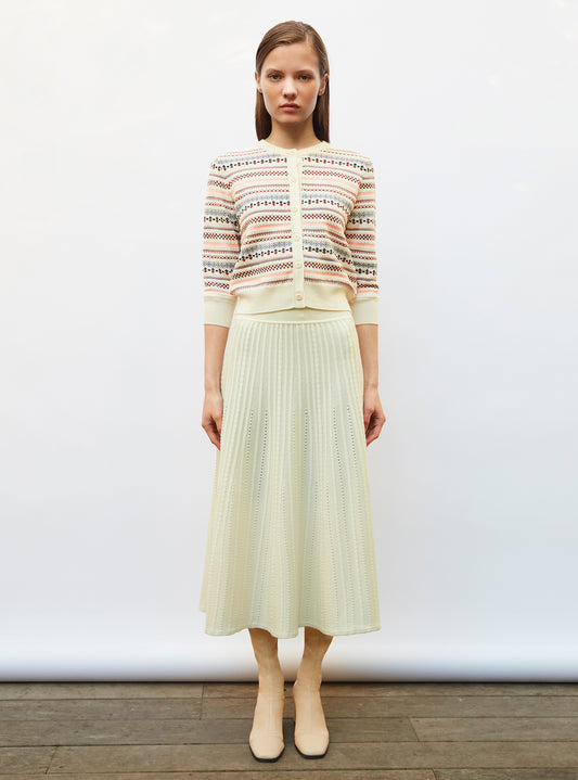 cardigan with mini fair-isle motifs