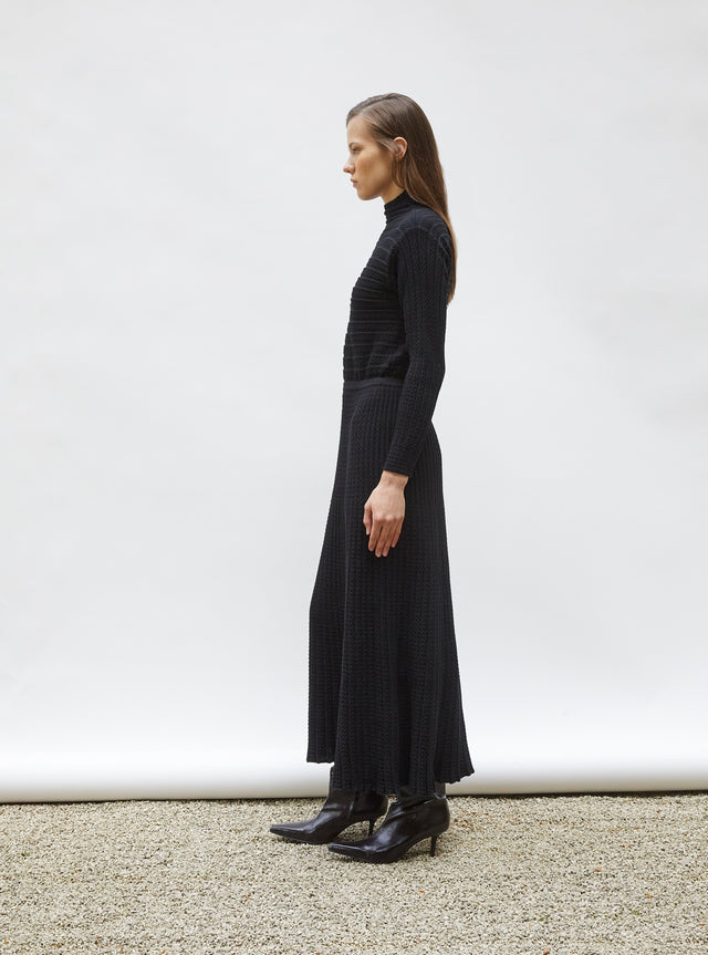 maxi pleated knit dress - Image principale