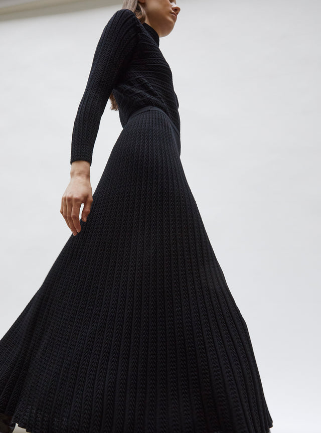 maxi pleated knit dress - Image principale