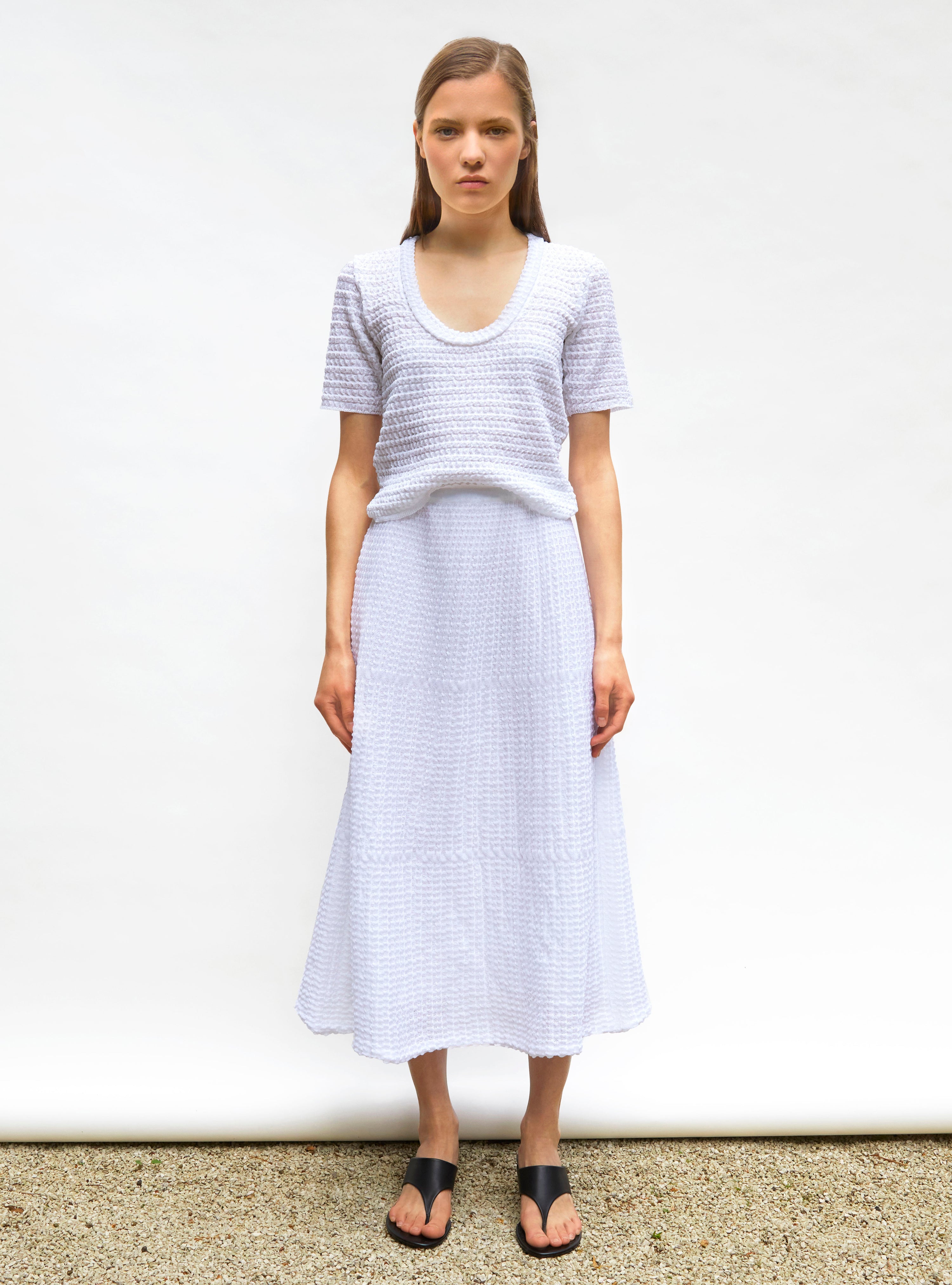 Top maille organza Milk - Top de luxe 