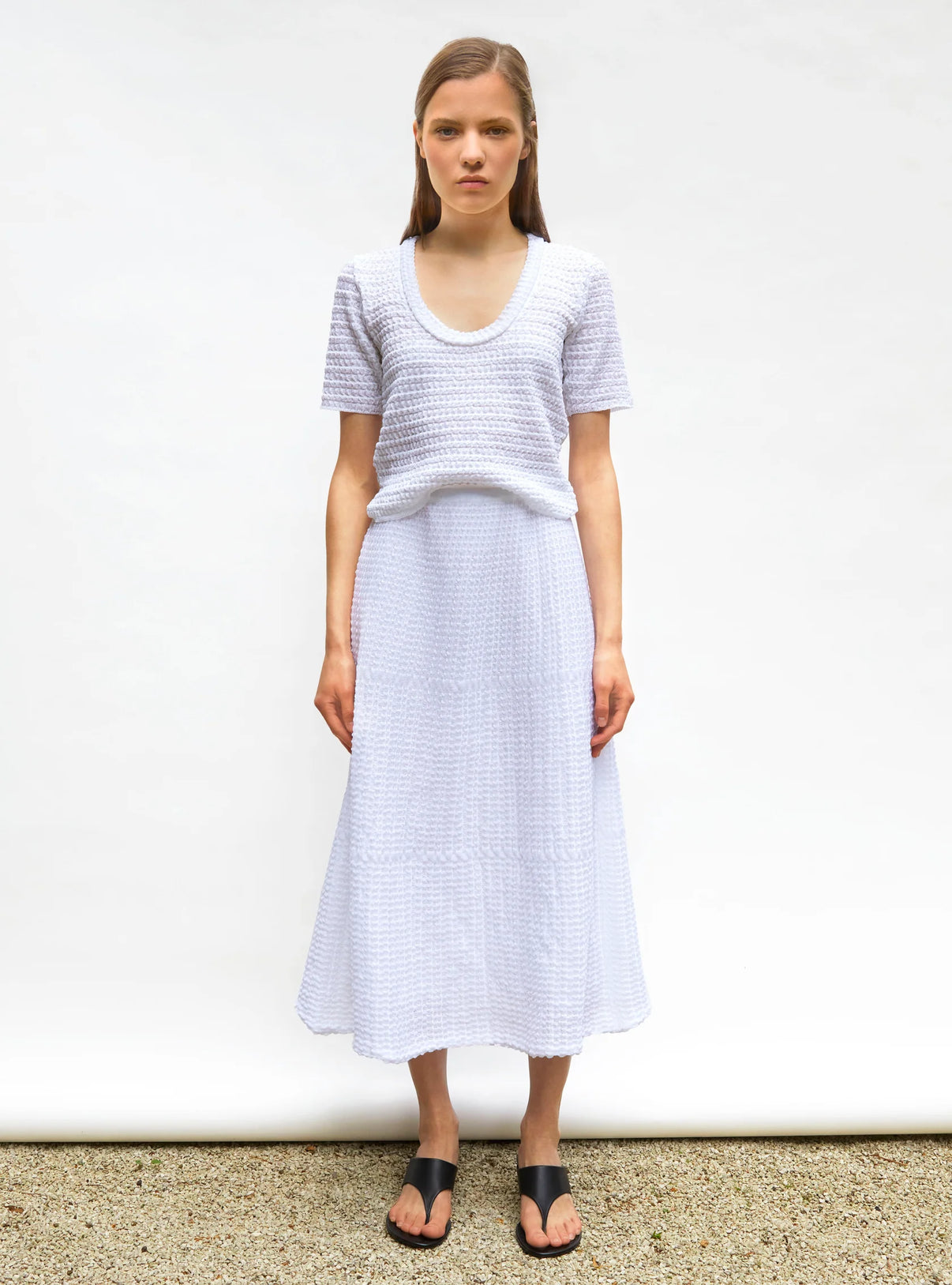 Jupe légère maille organza Milk - Vêtement en maille de luxe Molli