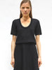Top maille organza Noir Profond - Vêtement en maille de luxe Molli