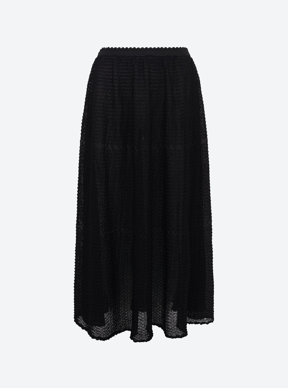 Jupe légère maille organza Noir Profond - Vêtement de luxe femme