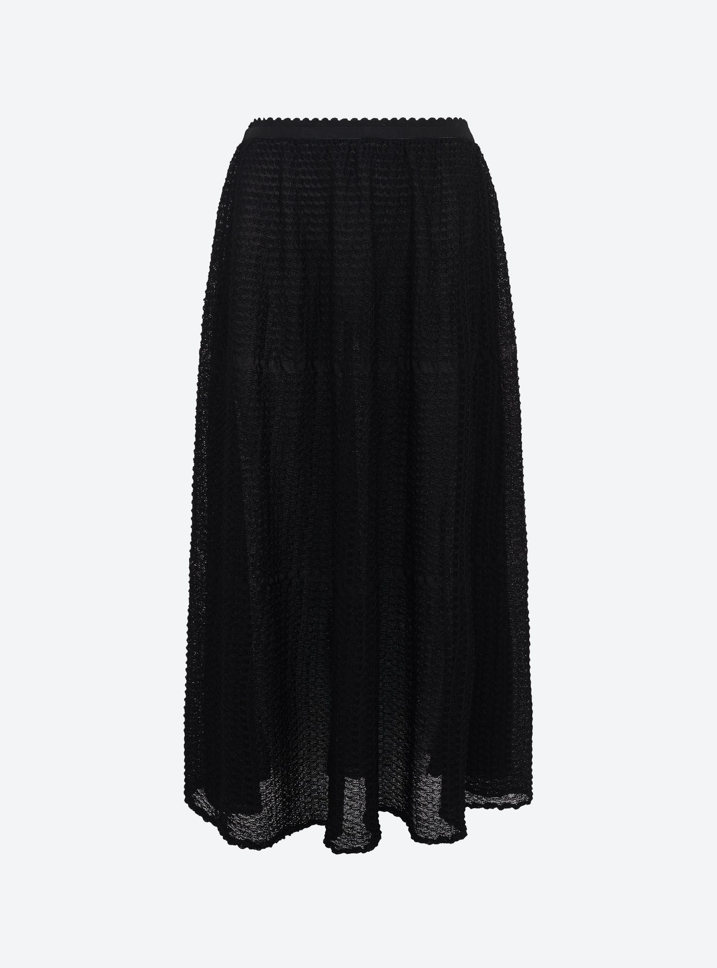 Jupe légère maille organza Noir Profond - Vêtement de luxe femme