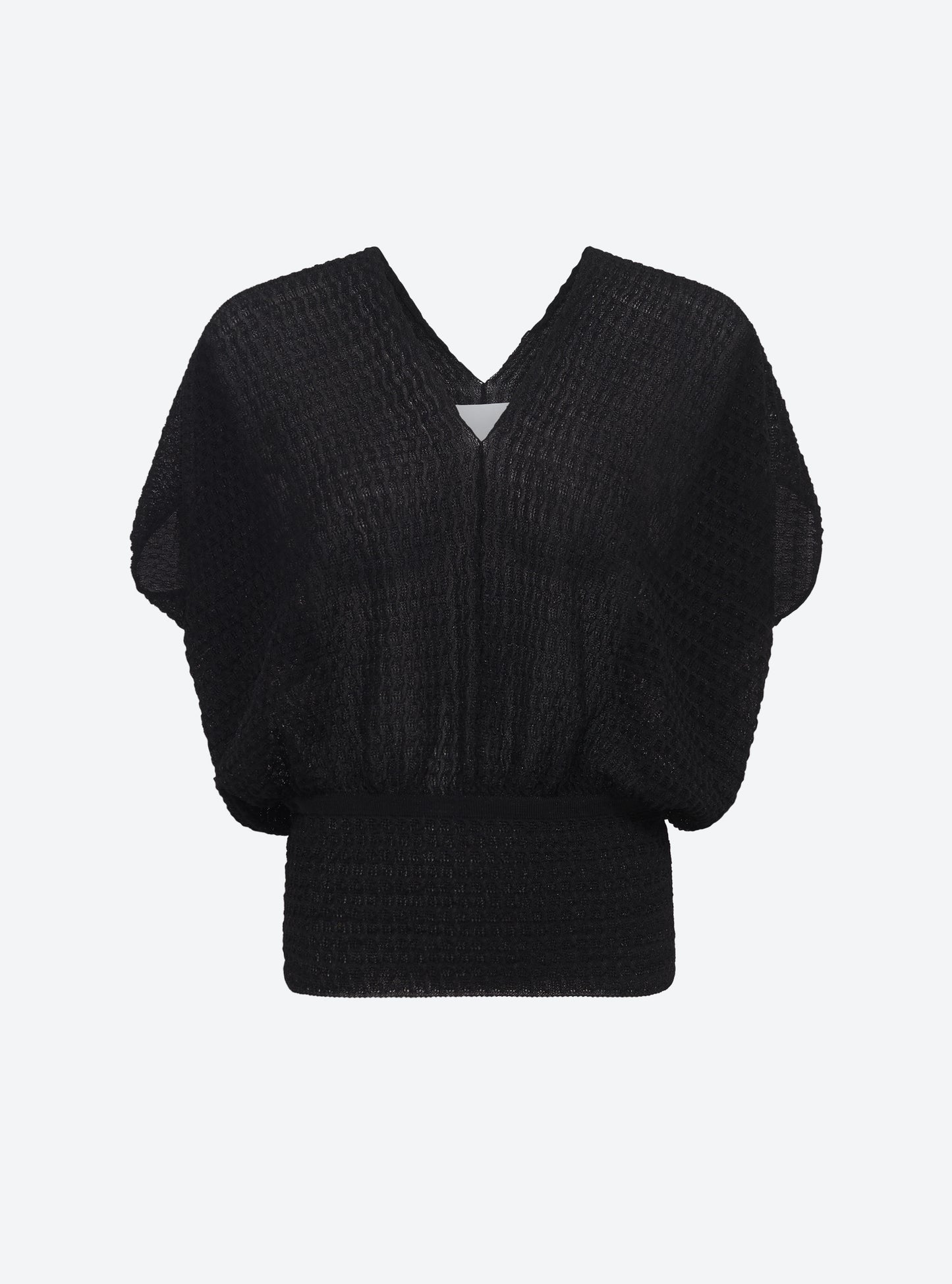 Top en maille de luxe Molli - Top couture maille organza Noir Profond