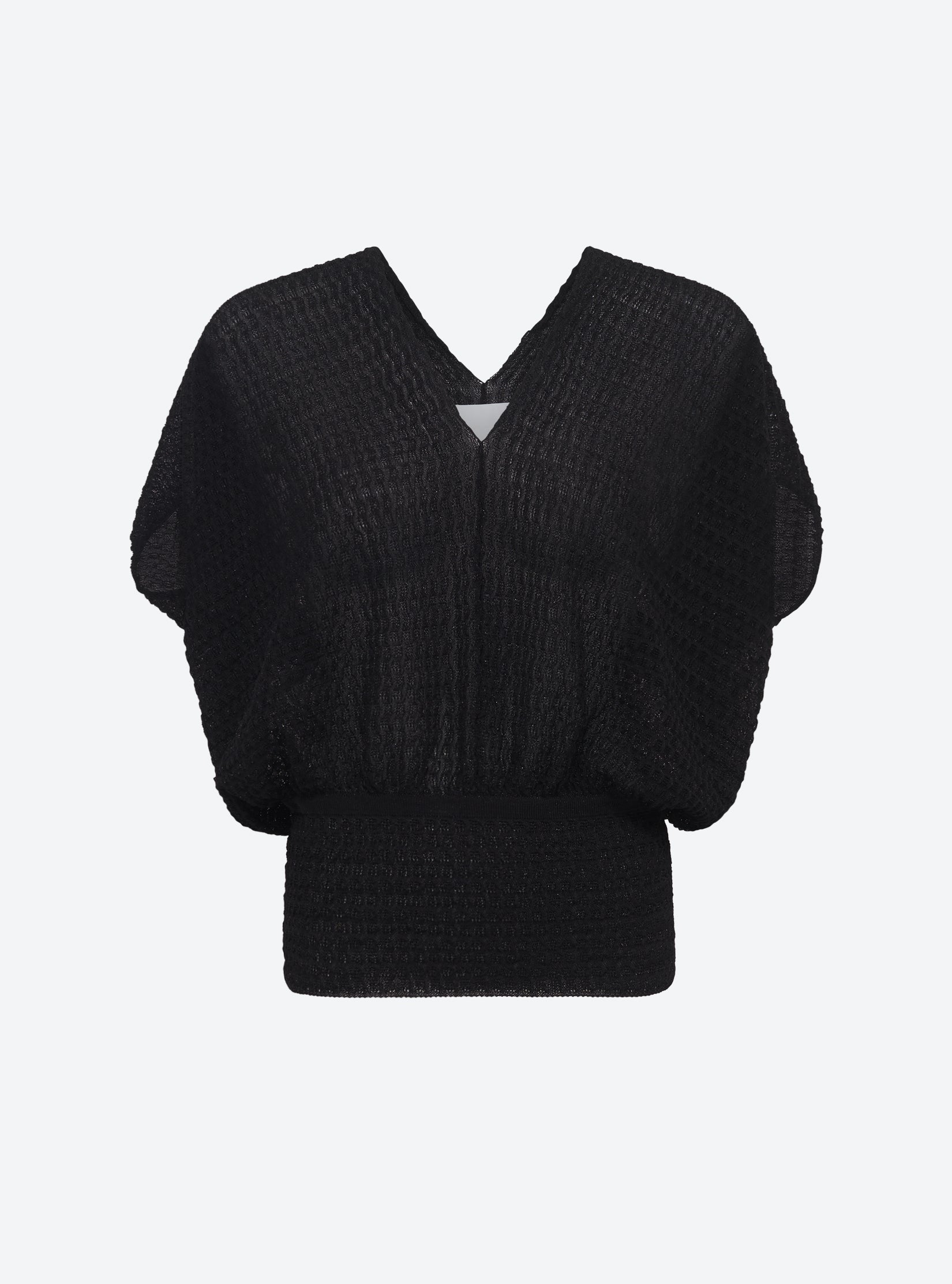 Top en maille de luxe Molli - Top couture maille organza Noir Profond