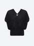 Top en maille de luxe Molli - Top couture maille organza Noir Profond