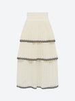 pointelle knit skirt with flounces