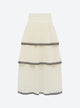 pointelle knit skirt with flounces