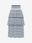 pointelle knit skirt with flounces