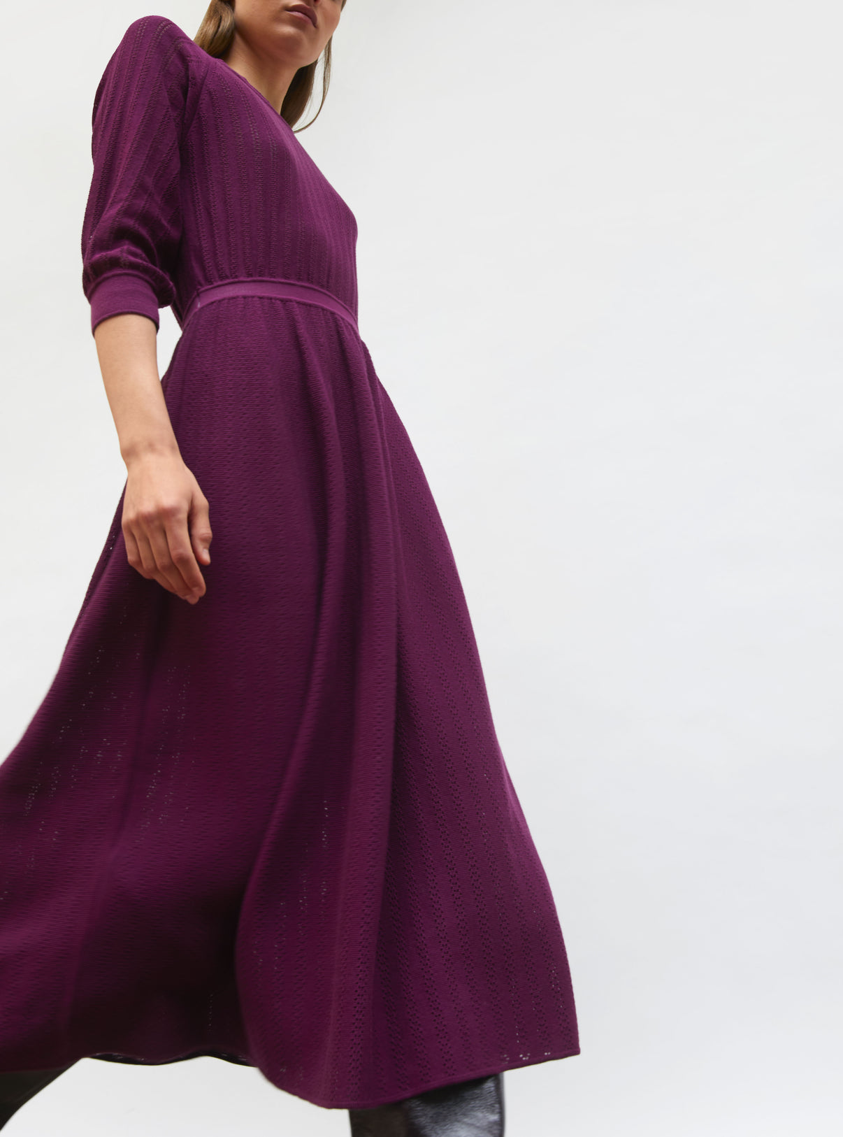 Robe légère maille pointelle Mûre - Vêtement de luxe femme
