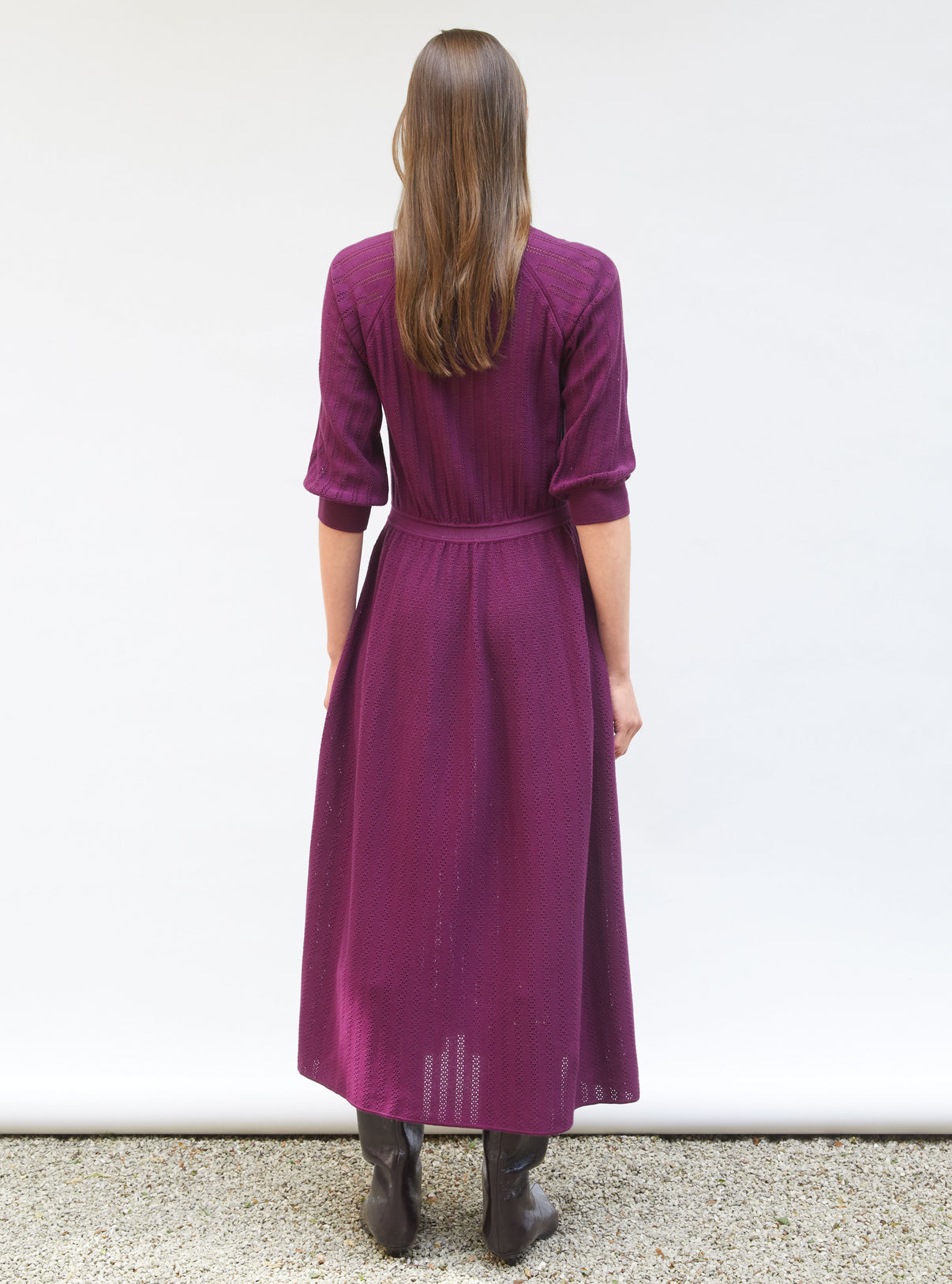 Robe légère maille pointelle Mûre - Robe de luxe 