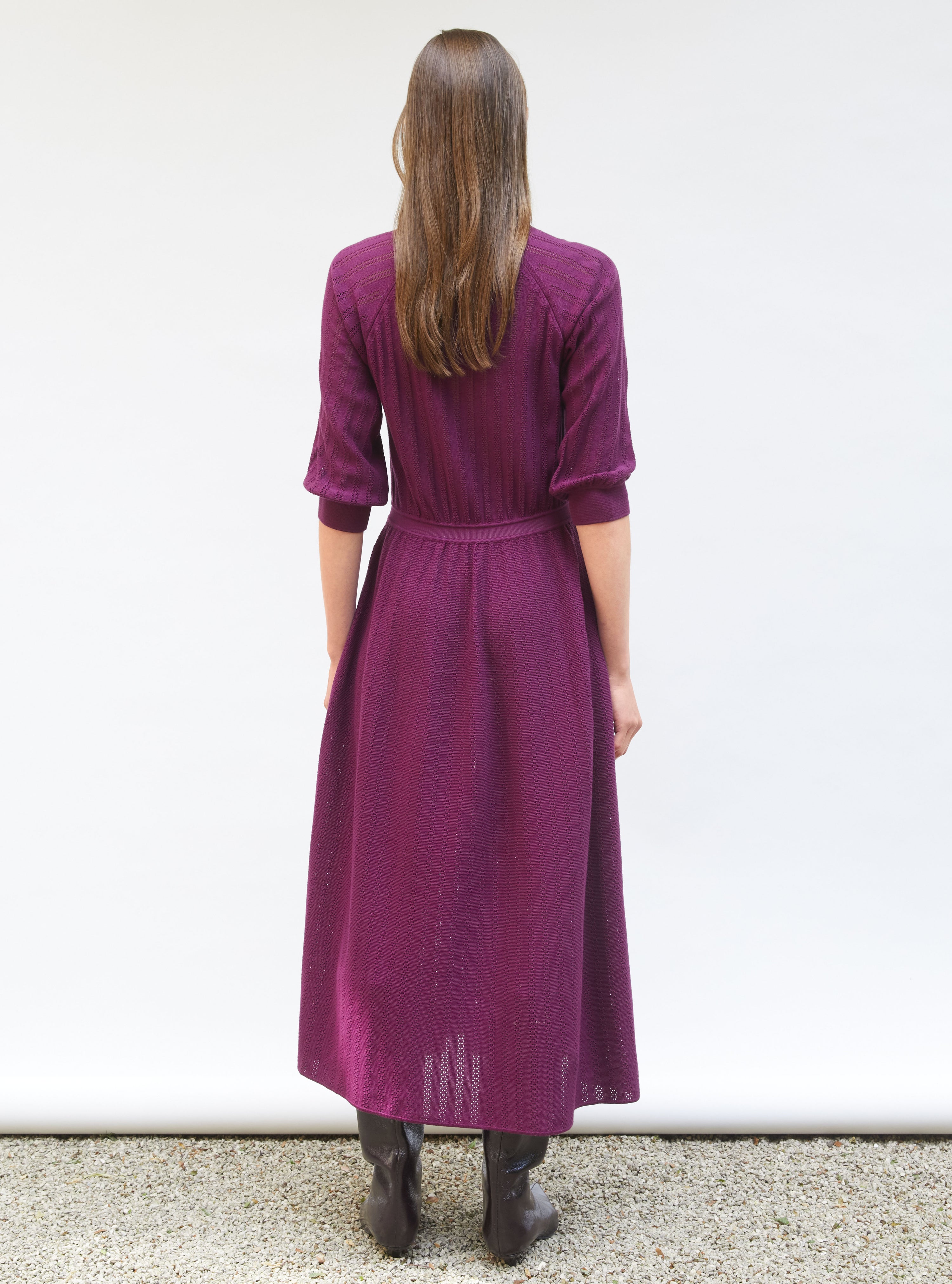Robe légère maille pointelle Mûre - Robe de luxe 
