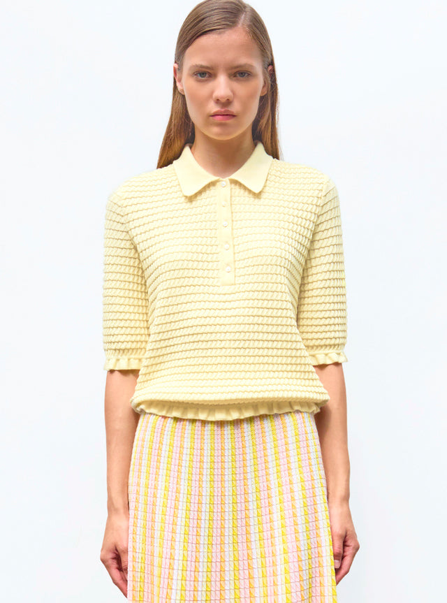 polo in an origami knit - Image principale