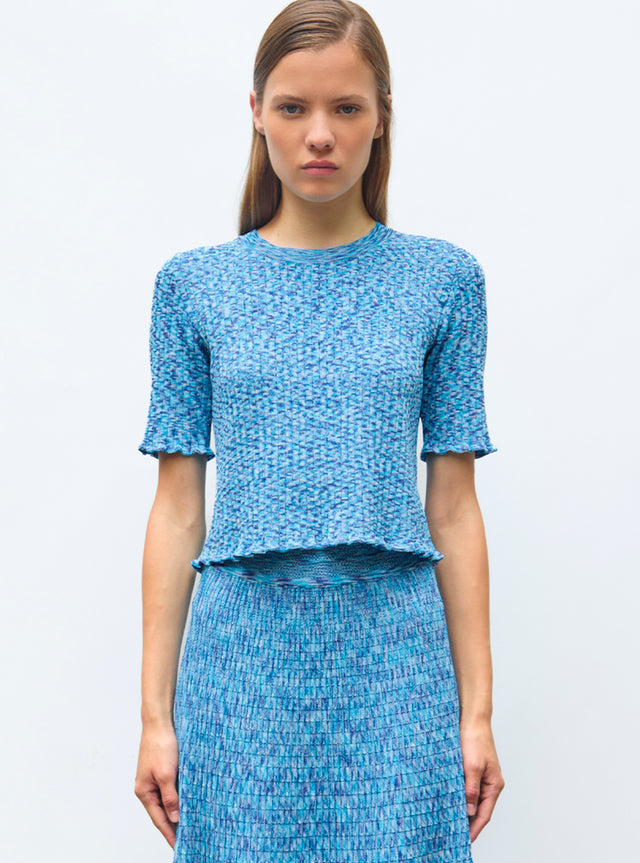 top in a flat ribbed knit - Image principale