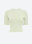 top in a flat ribbed knit