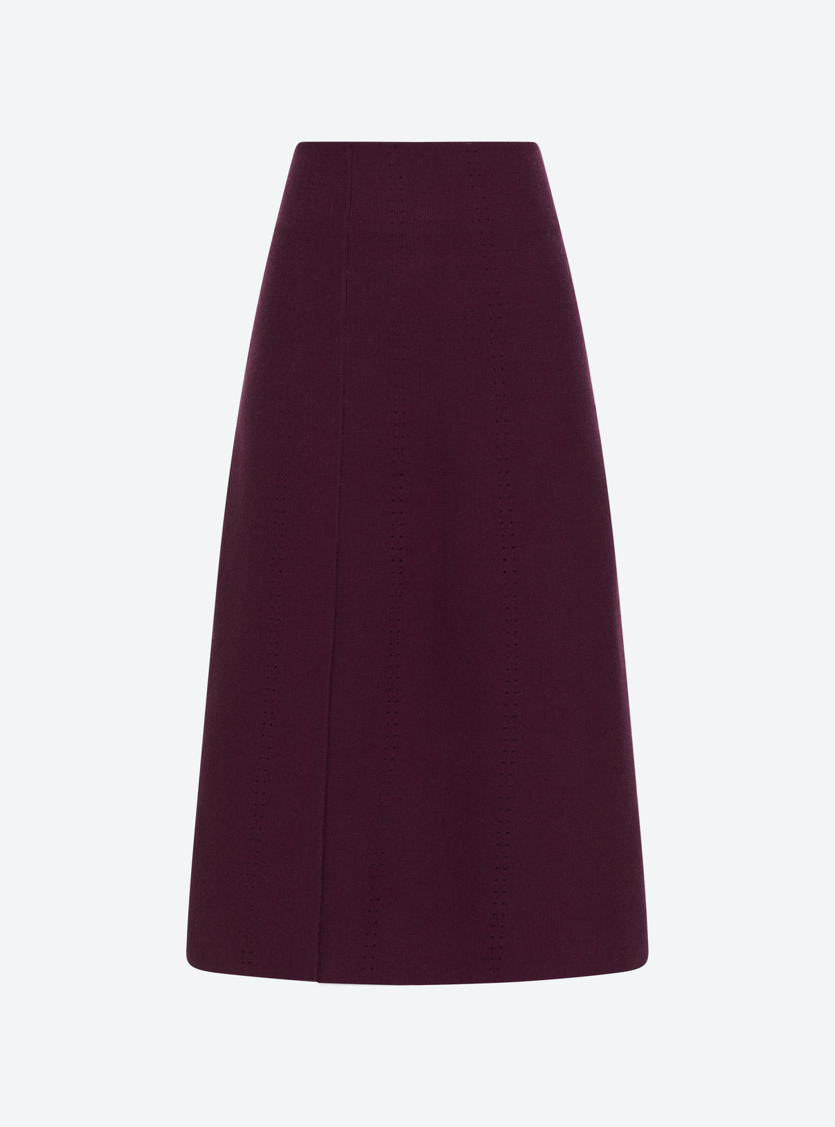 Jupe mi-longue maille fendue prune - Vêtement de luxe femme