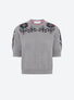 Top maille florale brodé main Gris moyen Nuit - Molli