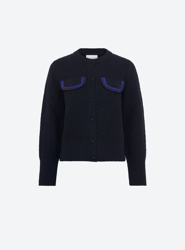 Hand-embroidered knit jacket - Image principale
