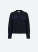 Hand-embroidered knit jacket