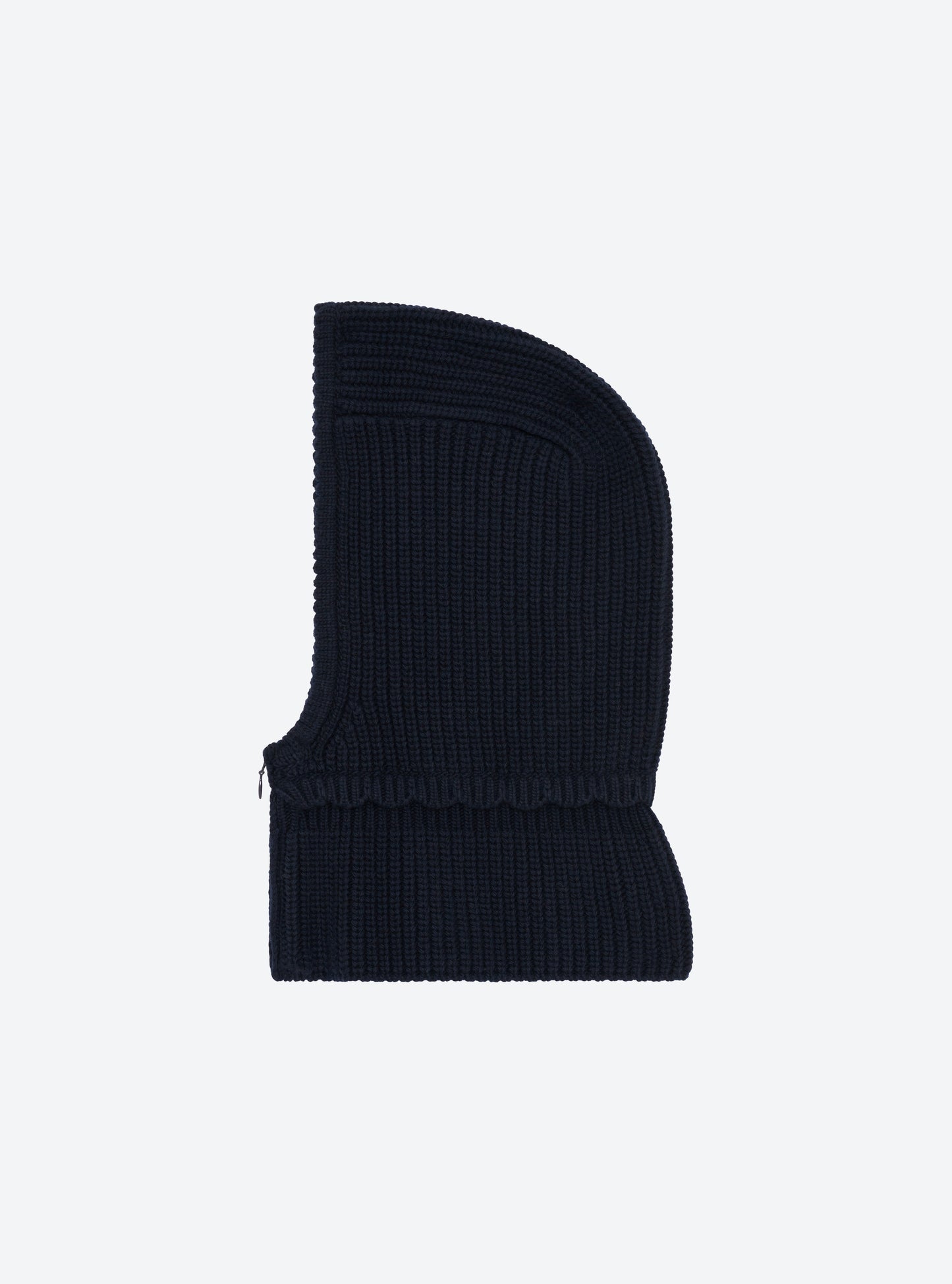Zippered rib-knit balaclava