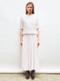 dotted swiss top with elbow-length sleeves
