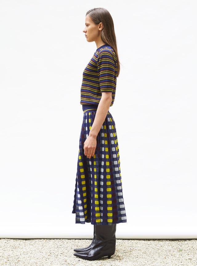 fine knit top with colorful stripes - Image principale