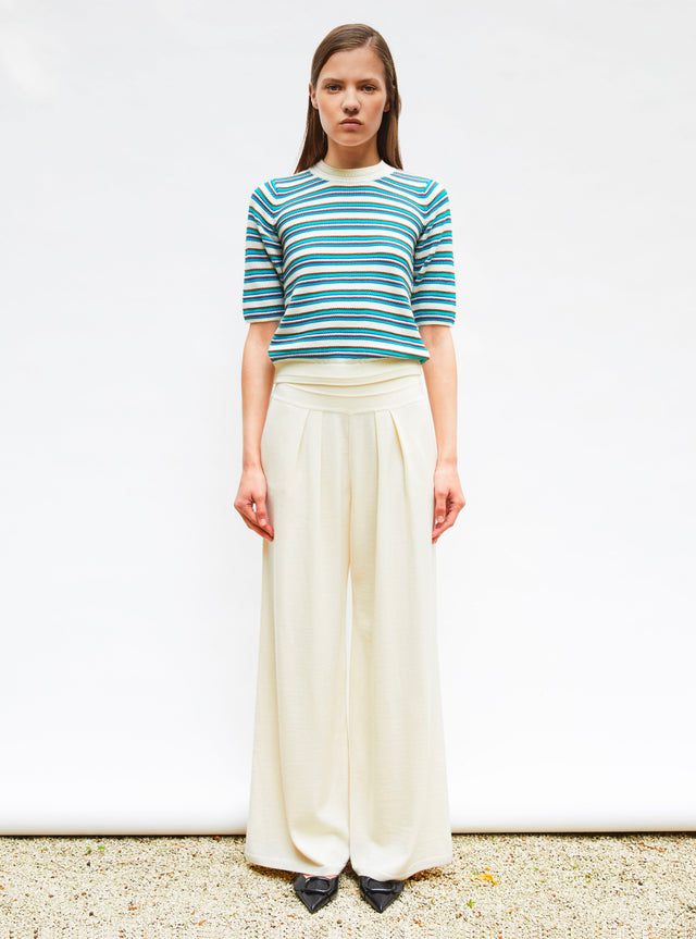 fine knit top with colorful stripes - Image principale