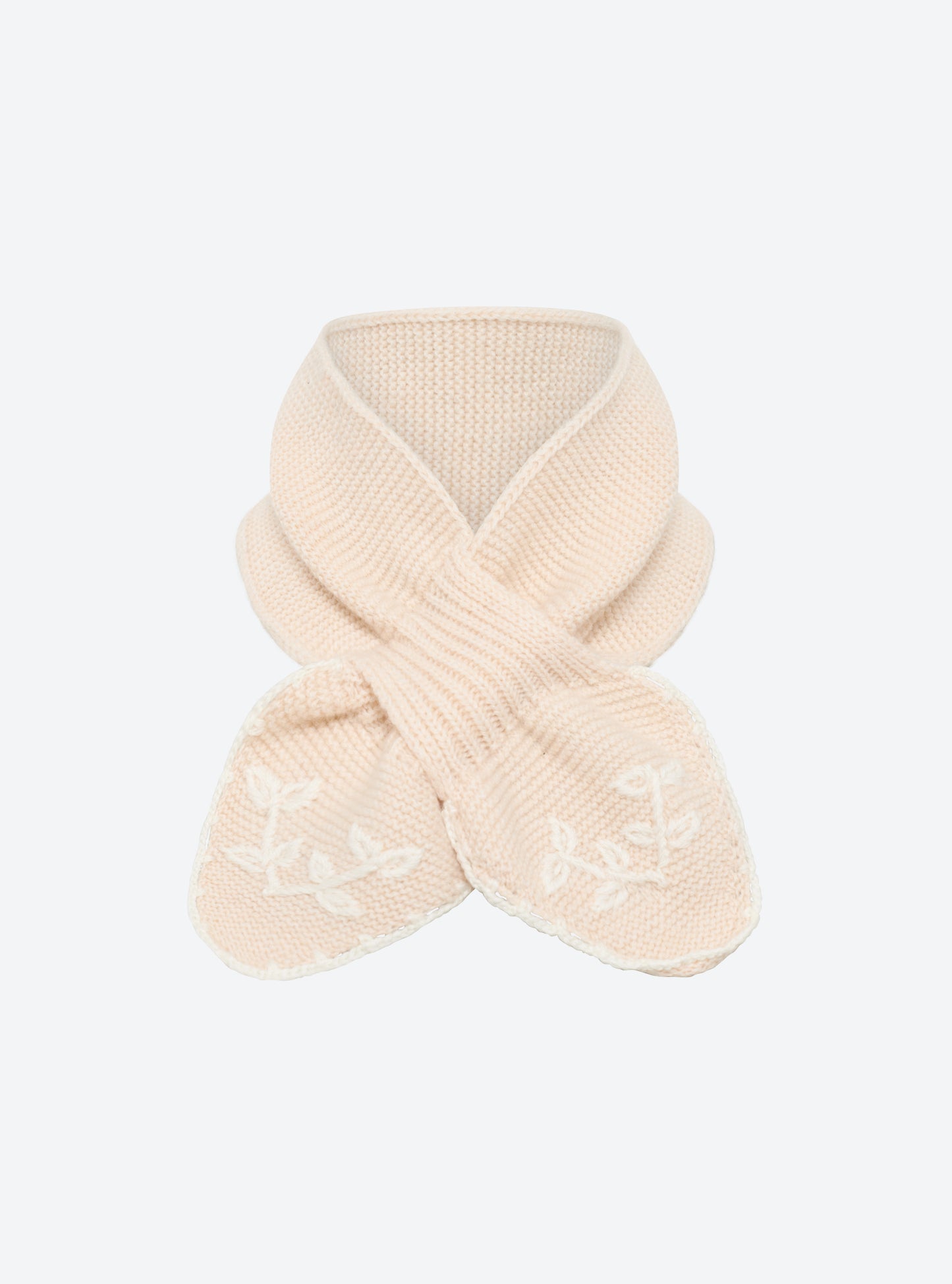Tour de cou brodé main dune-naturel - Vêtement de luxe femme