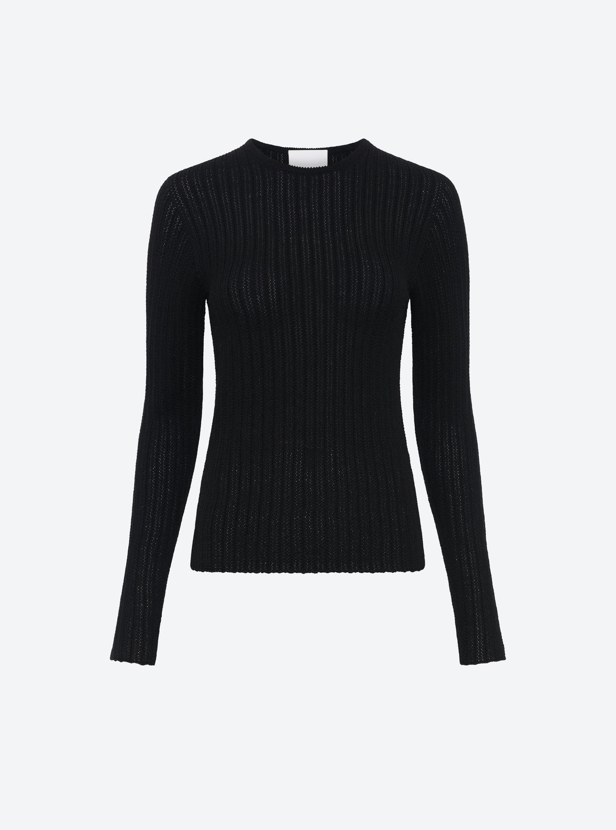 Top fin maille pointelle Noir profond - Vêtement en maille de luxe Molli