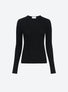 Top fin maille pointelle Noir profond - Vêtement en maille de luxe Molli