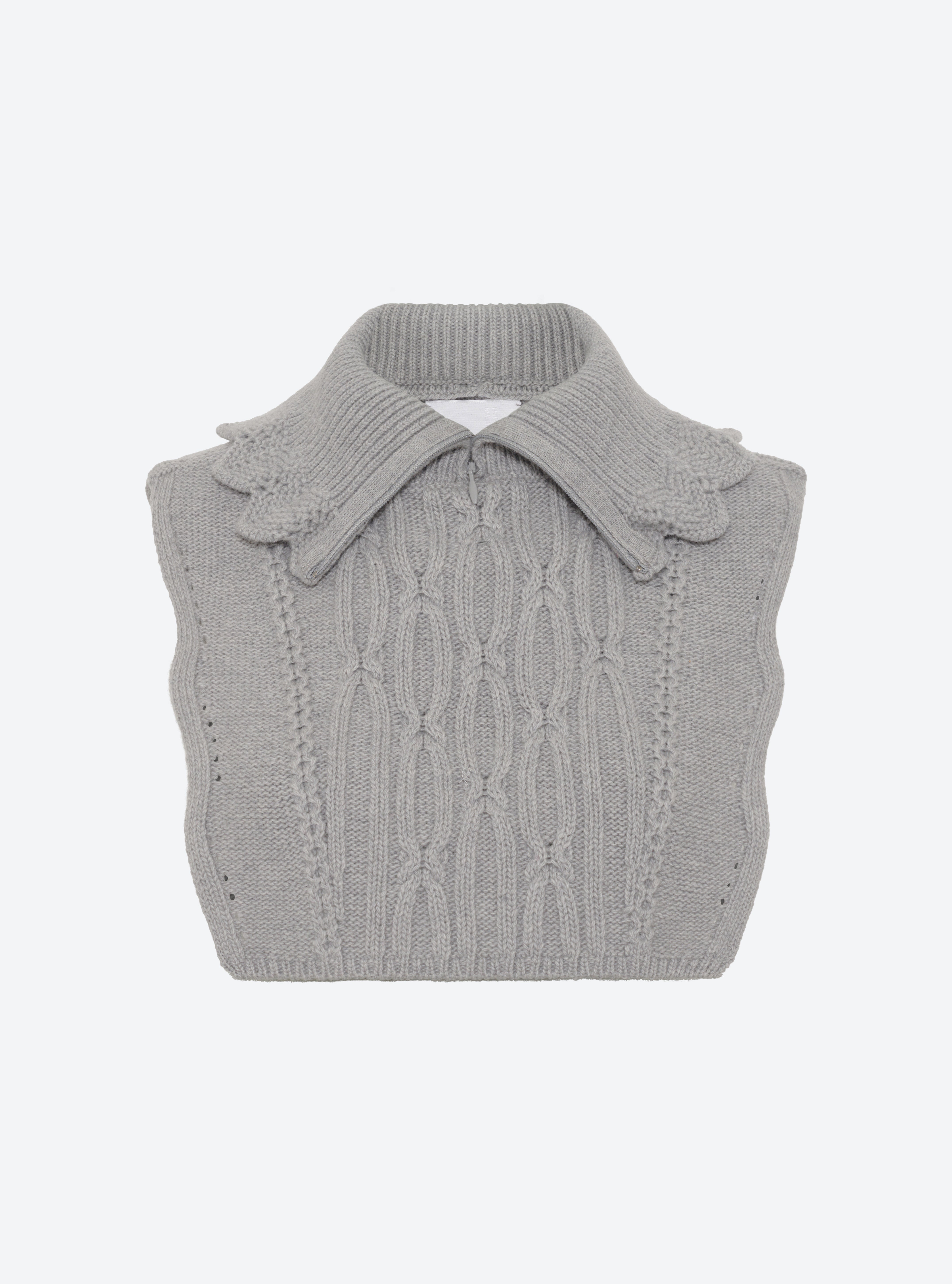 Zip-collar knit dickie Mouse grey | Molli