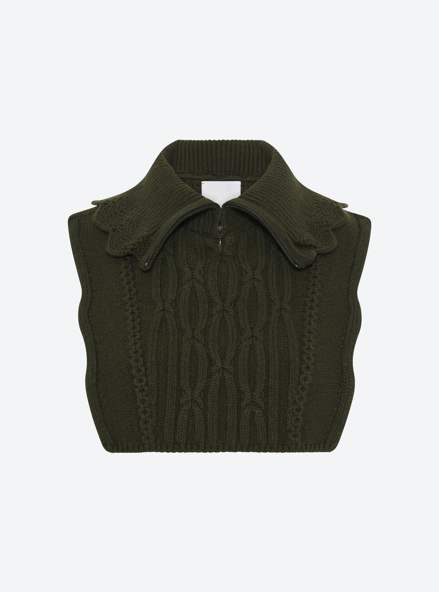 Zip-collar knit dickie