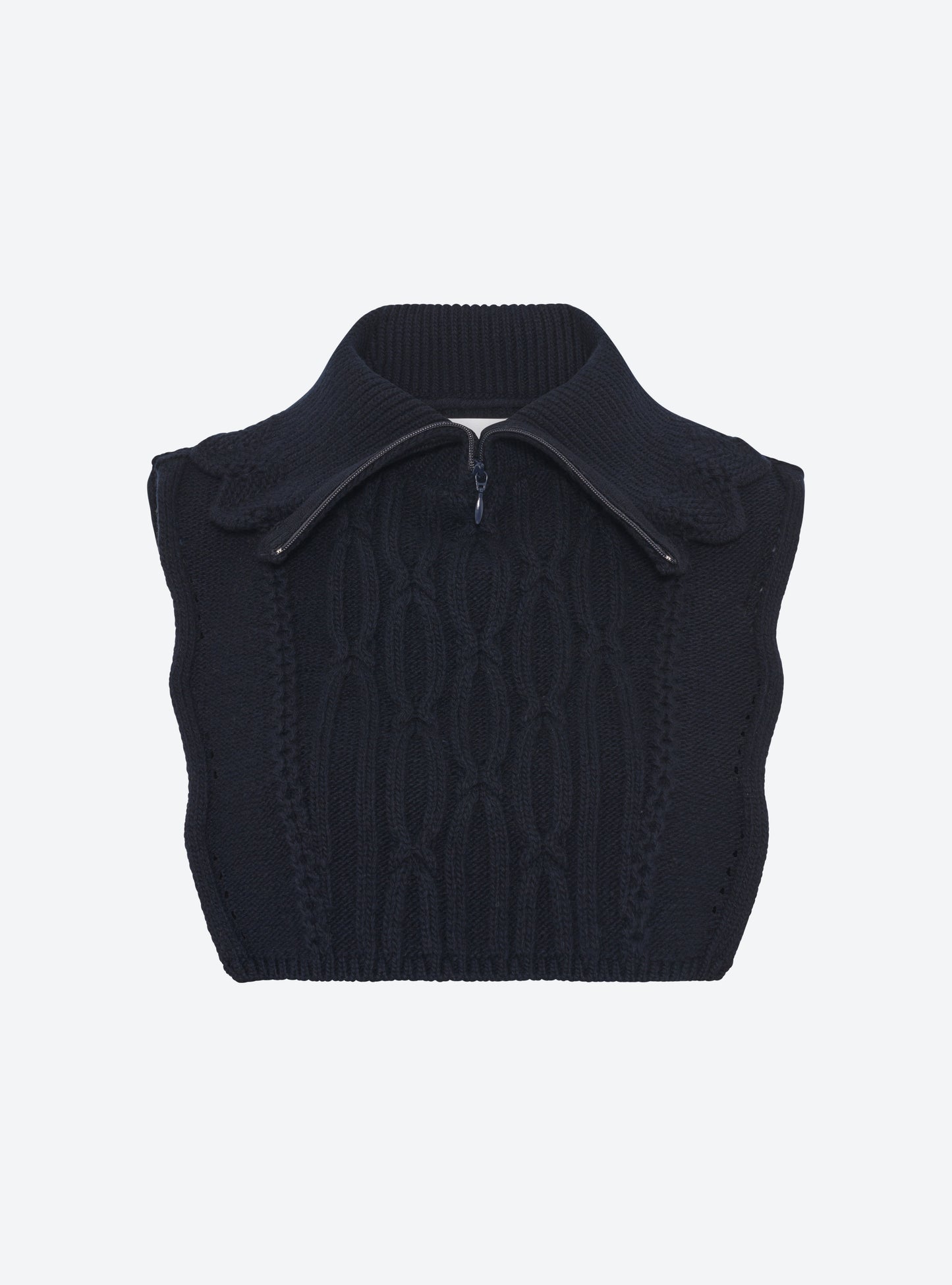 Zip-collar knit dickie