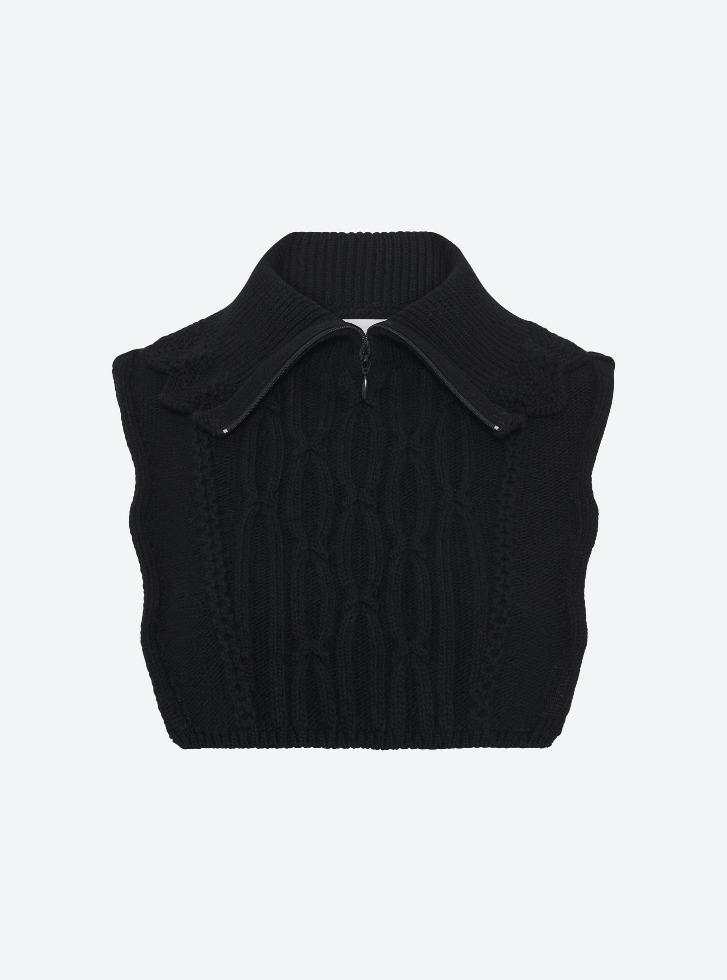 Zip-collar knit dickie