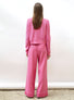 Cardigan maille point mousse rose mouliné - Vêtement de luxe femme