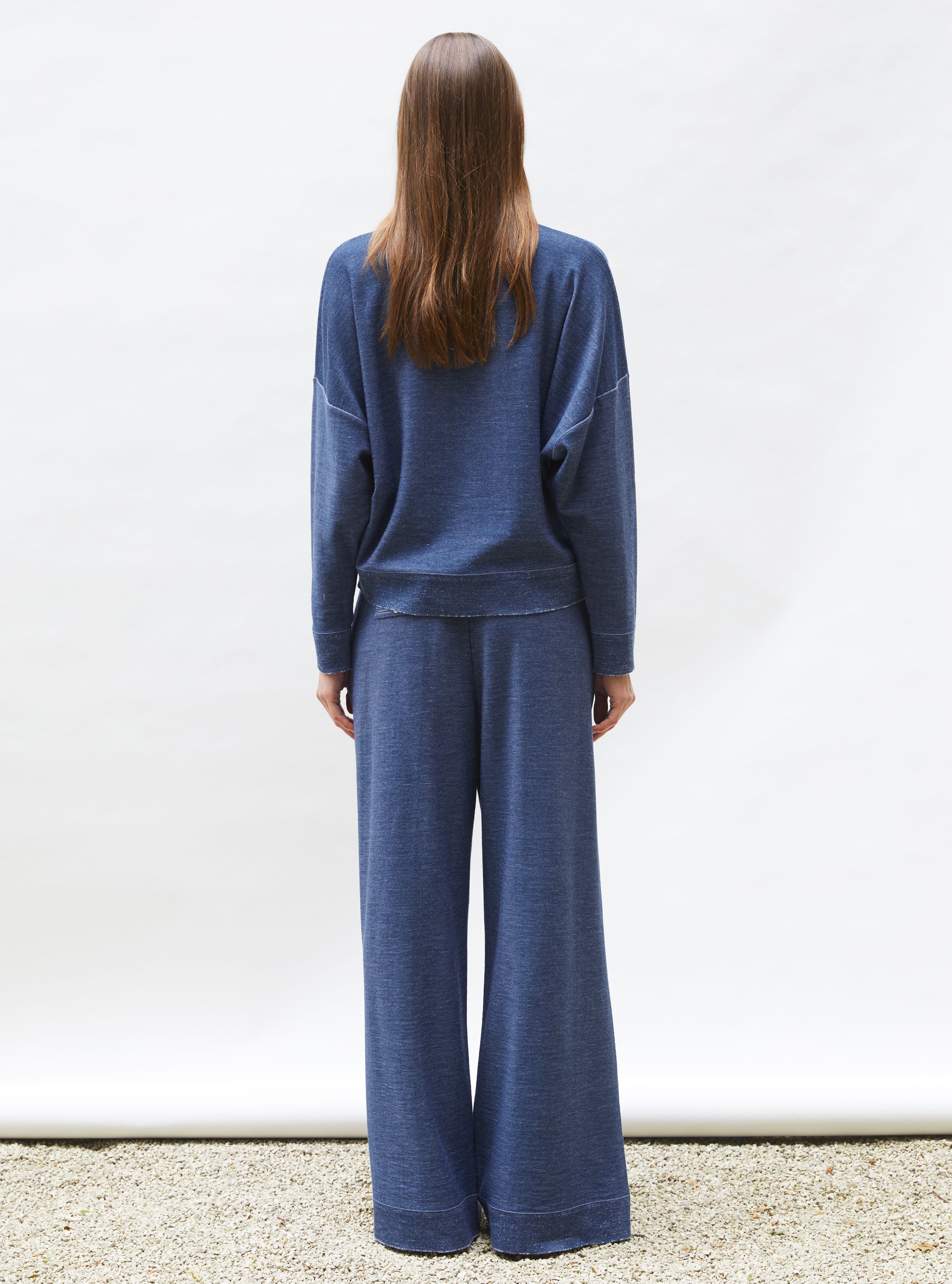 pantalon fluide maille blueberry denim Molli - Main Image