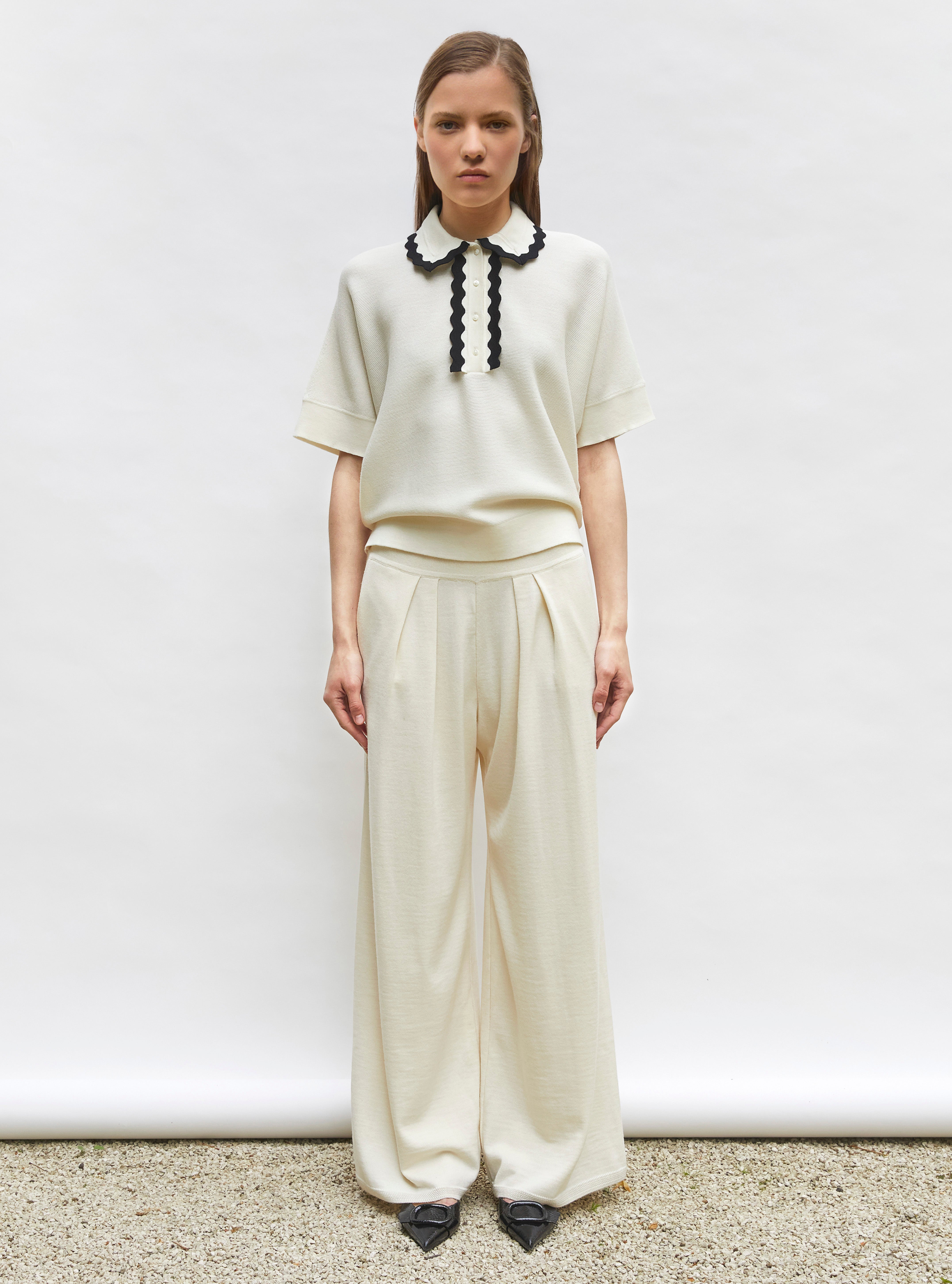 トップス melt the lady collared knit tops melt the lady collared knit tops Polo shirt