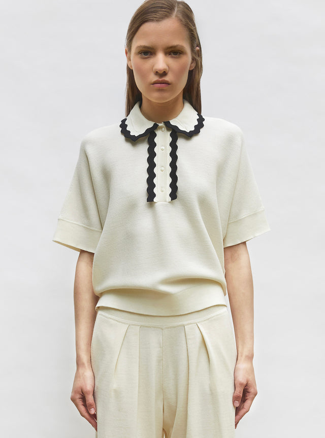 top ample maille col croquet - Image principale