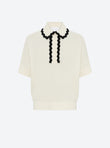 top ample maille col croquet