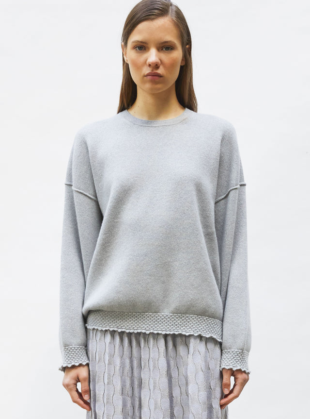 sweat loose finitions smockées - Image principale