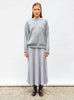Jupe délicate maille ondulée gris chiné clair - Jupe de luxe